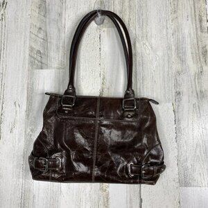 Peck & Peck Womens Brown Leather Shoulder Bag OS
